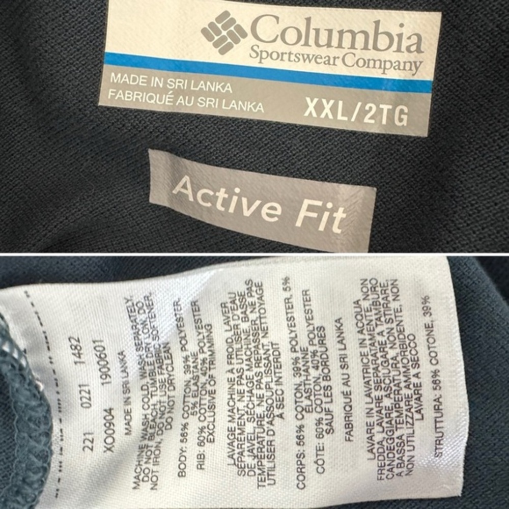 Columbia teal short sleeve polo shirt stretch cotton active fit XXL - Picture 8 of 9